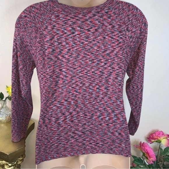 3x Relativity Red Blue Cotton Multicolored Long Sleeve Top Stretch Plus Fitted - Picture 5 of 9
